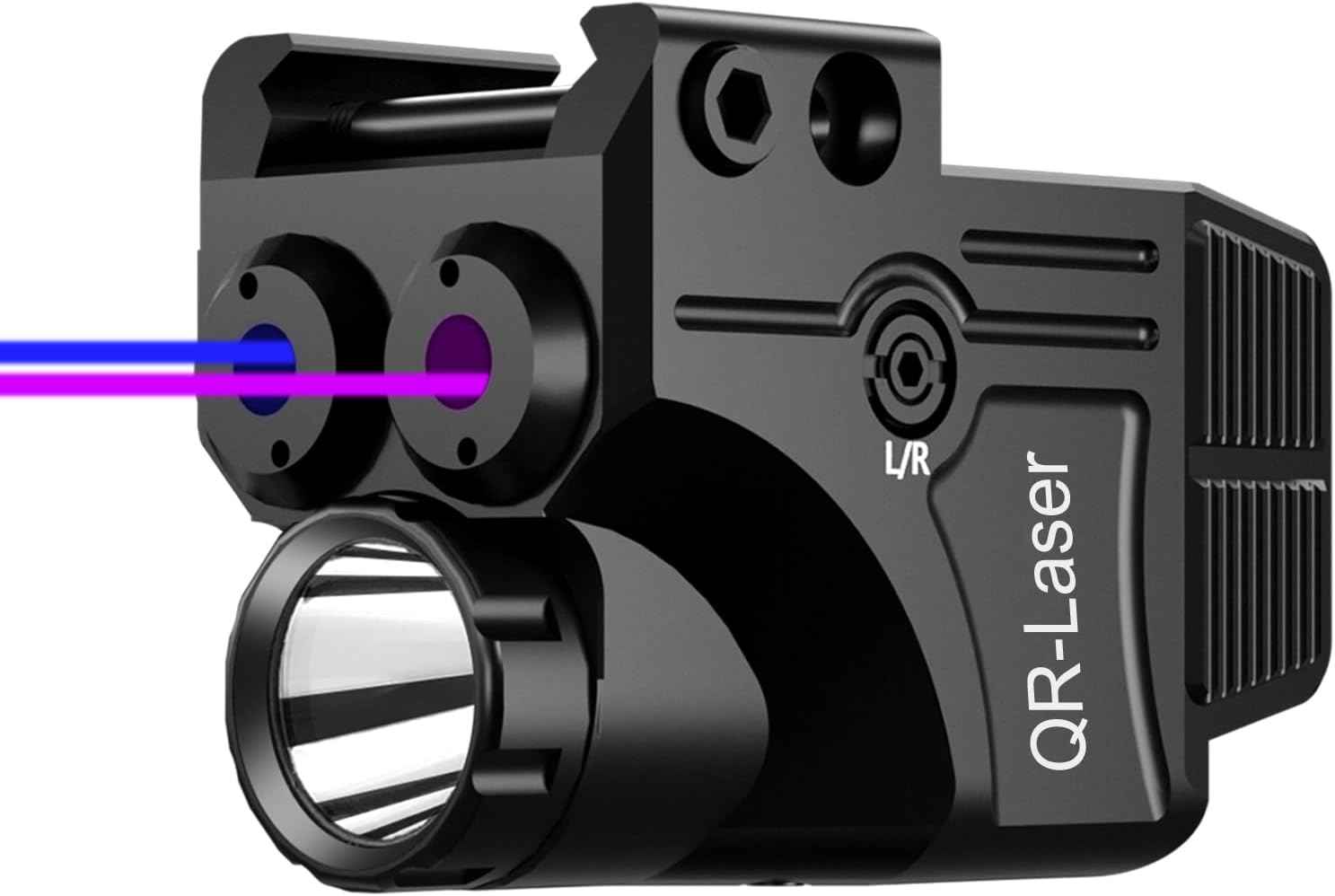 800 Lumens Tactical Flashlight Laser Sight Combo - USB Rechargeable LED Light for Handguns