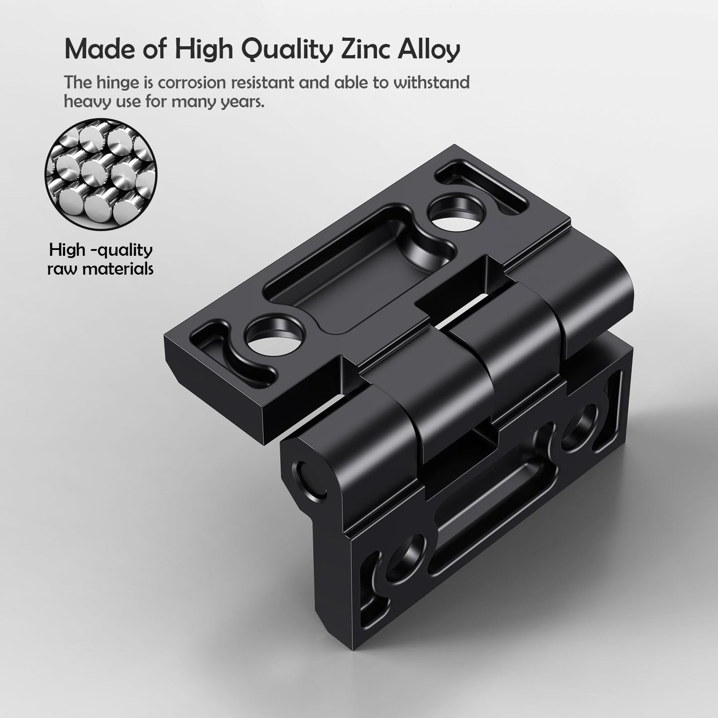 SYINE Heavy-Duty Butt Hinge Zinc Alloy Door Hinge Closet Hinge for Closet Cabinet Door,Set of 2,Black, 1.5'' x 1.5''