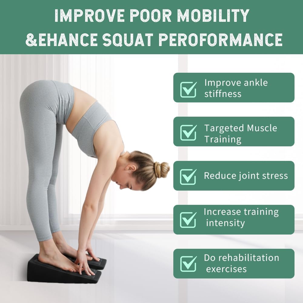 Squat Wedge Block Set - High-Density EPP Slant Board with 8.5° & 17° Angles | Anti-Slip Surface for Calf Stretching & Therapy