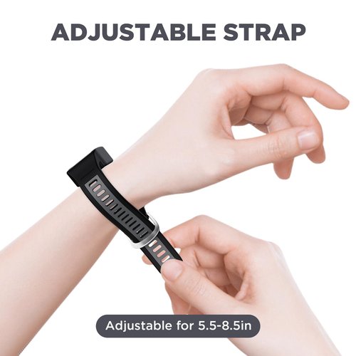 FGERWZ for WHOOP 5.0 SportFlex Silicone Strap,Replacement Strap Compatible with WHOOP 5.0 SportFlex Band,Soft Scratch-Proof Skin-Friendly Replacement Strap Accessories (Black Gray)