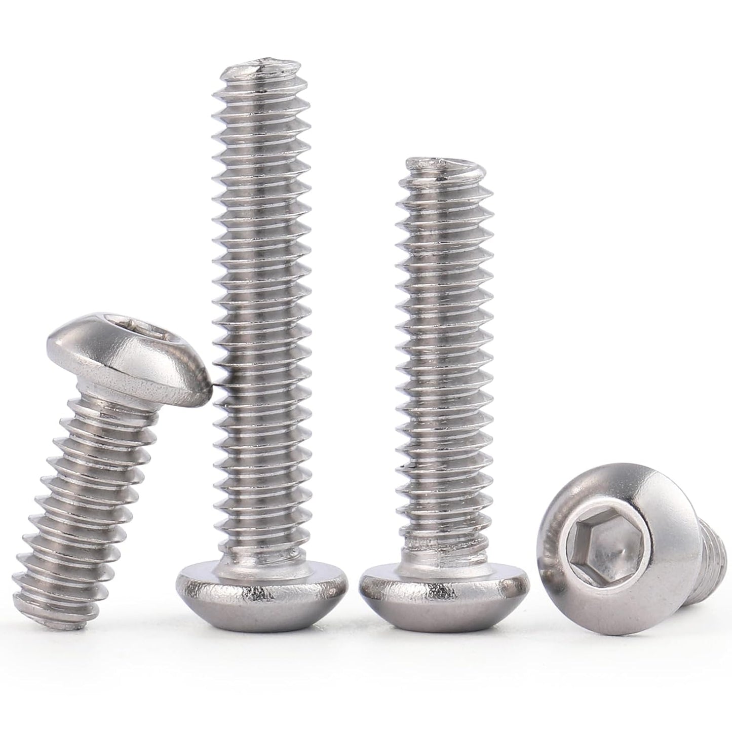 VGBUY 30Pcs 5/16-18 x 3/4" Button Head Socket Cap Bolts Screws, 304 Stainless Steel 18-8, Allen Hex Drive, Bright Finish, Fully Threaded, Hex Spanner Included