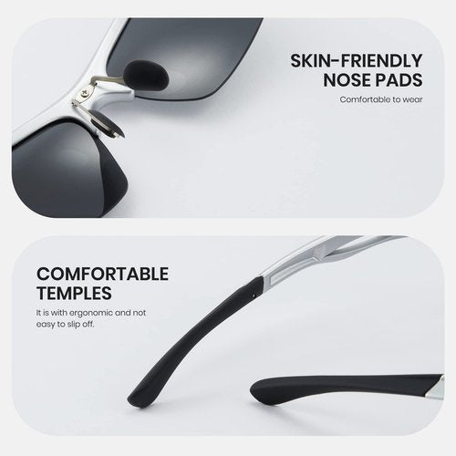 Cyxus Polarized Semi-Rimless TR90 Cycling Sunglasses Men Women Rectangle Glasses Running Fishing Bike Baseball Sport 1071