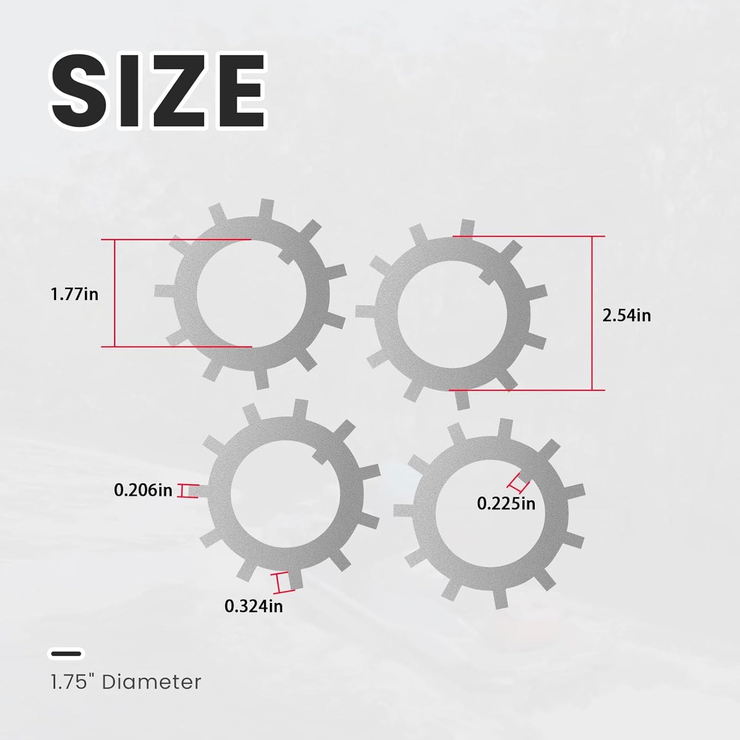 005-059-00 1.75" Tang Washers(4 Pieces) Compatible with 10k HD 12k 15k Wheel Axle Trailer