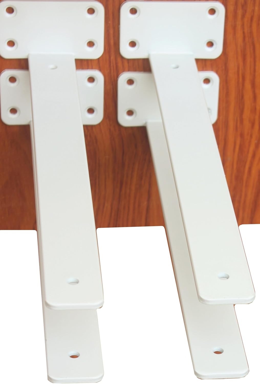 10-Inch Black Iron Floating Shelf Brackets - 12 Pack Rustic Industrial Support