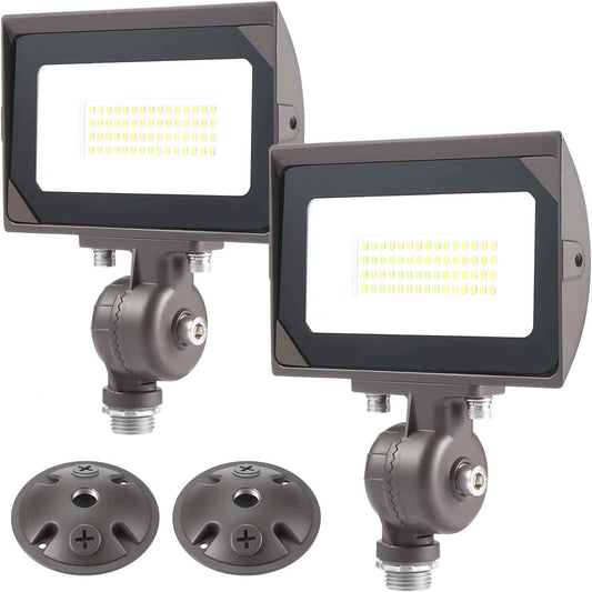 80W LED Flood Light - Waterproof Outdoor Security Light, 9600LM, 5000K Daylight, Knuckle Mount Included