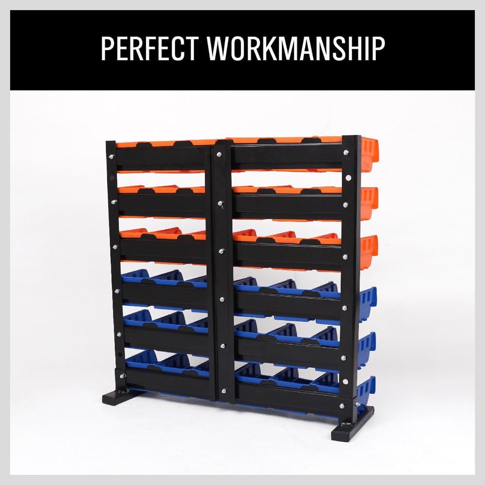 Heavy Duty Garage Organization Rack - 64-Inch Tool Storage with 600LB Capacity, 4 Rails & 9 Adjustable Hooks