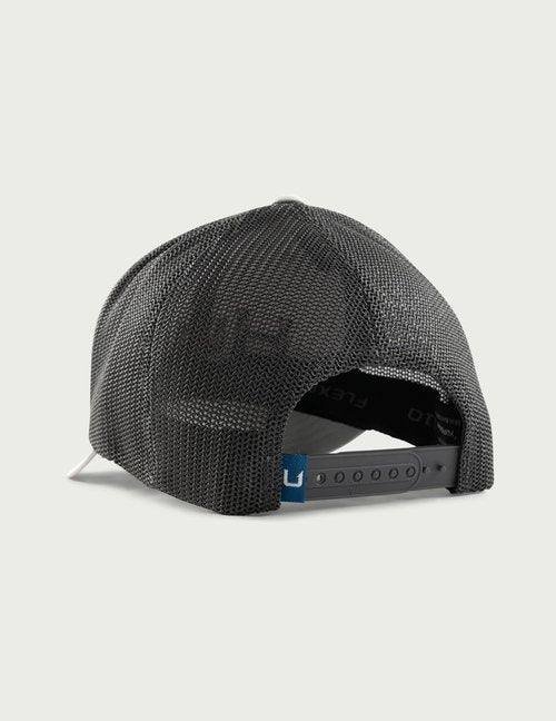 HUK - Mens Trucker Hat, Anti-Glare Snapback Fishing Hat for Men, Harbor Mist, One Size