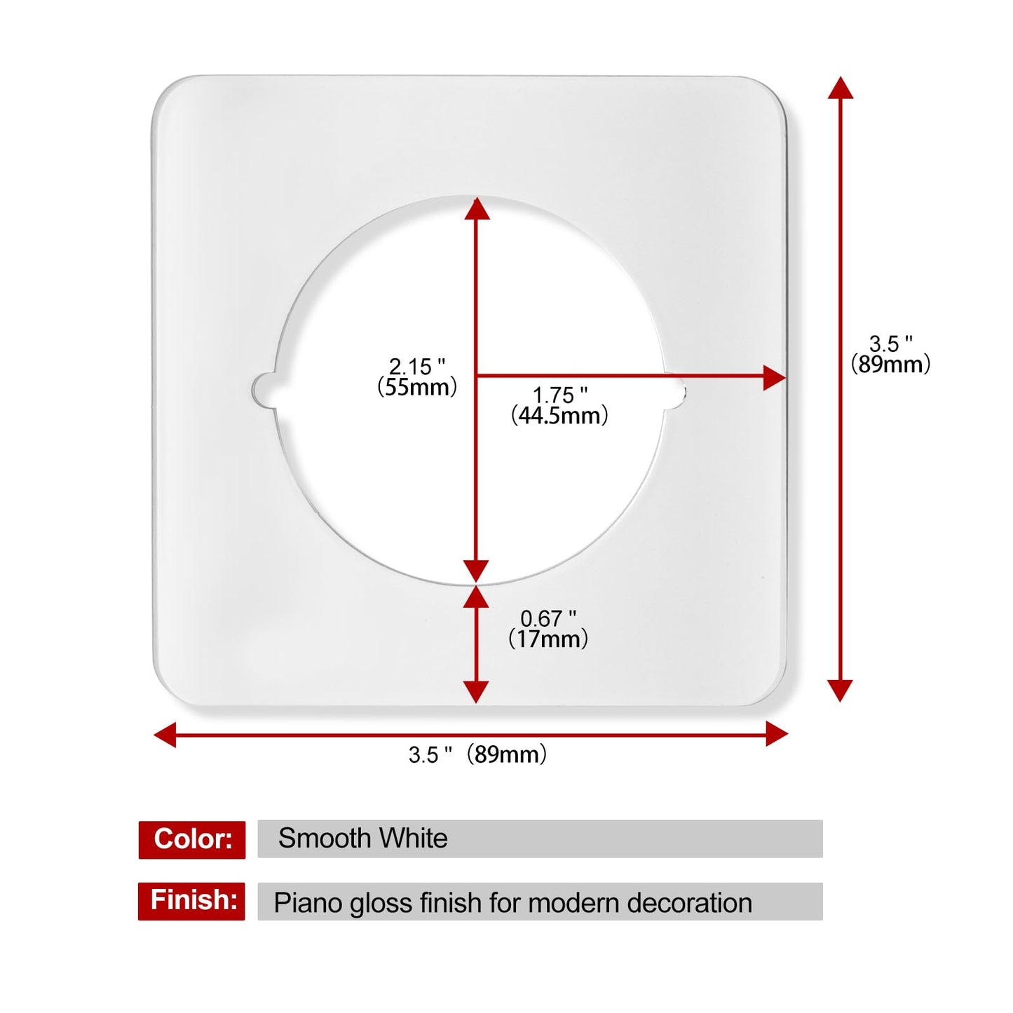 MOSECYOU Door Knob Plates Square Version, White, Thick, Door Reinforcement, Scar Plates for Door Knob/Deadbolt, Door Handle Cover Filler Fixing Repair Backplate (2 Pcs, White)