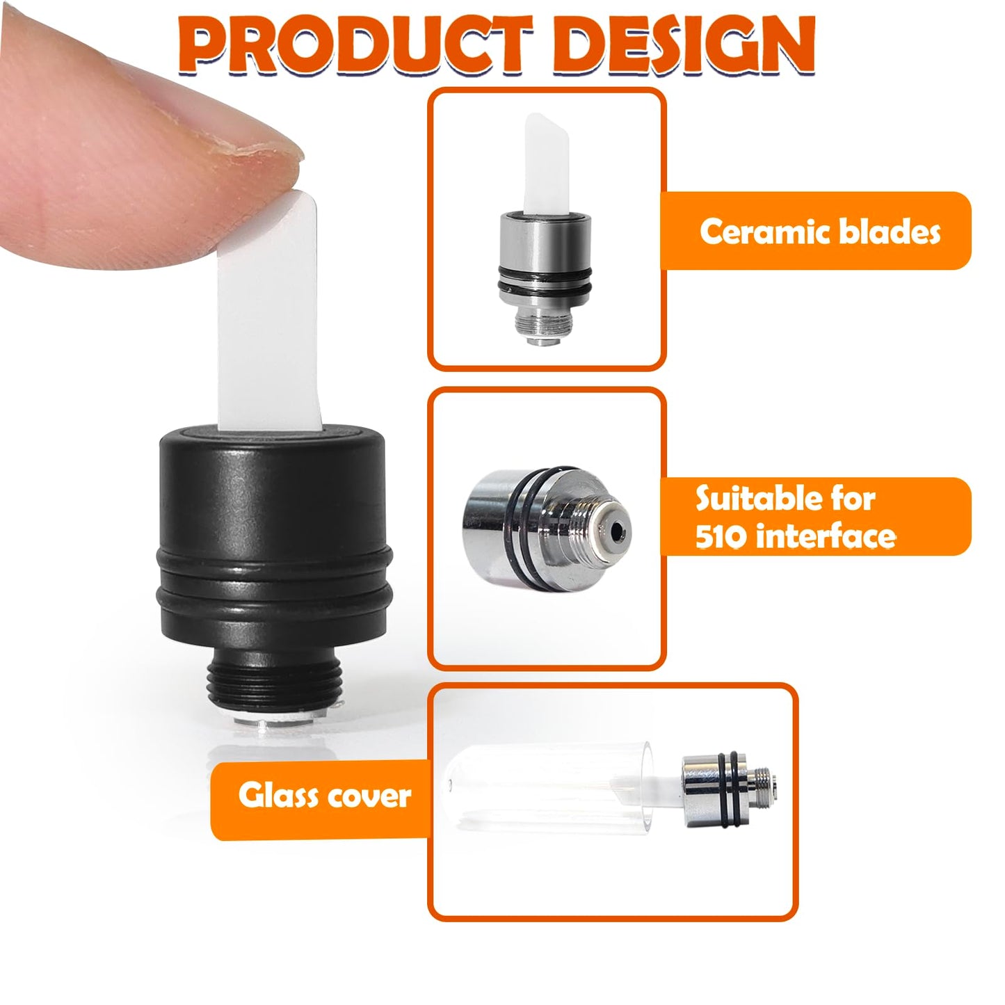 Taomoiup Ceramic Hot Knife Tip are Heating Multi-Tool for Slicing Wax or Viscous oil etc (Silver)