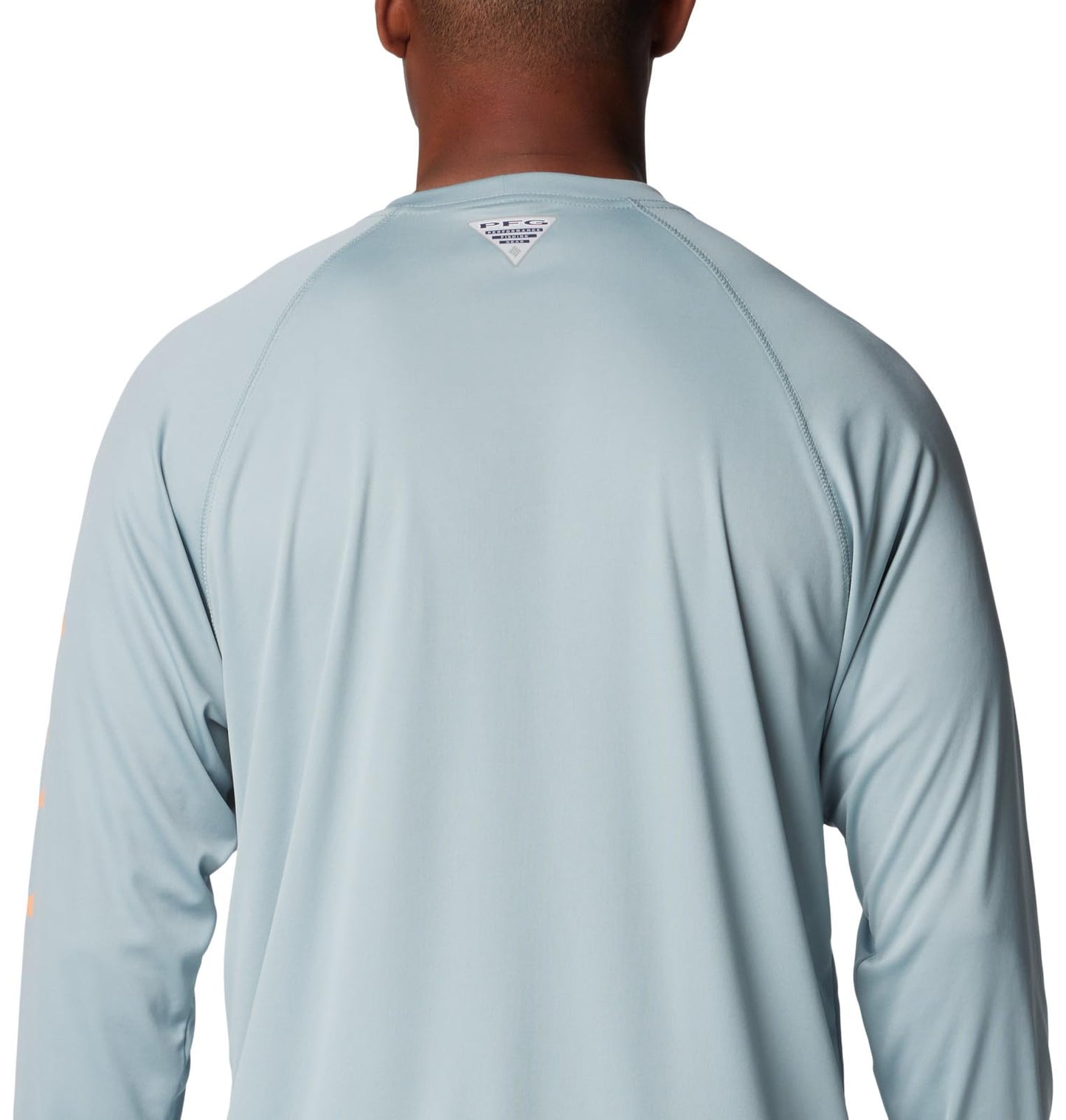 Columbia Men's PFG Terminal Tackle Long Sleeve Fishing Shirt, Crushed Blue/Bright Nectar Logo, 2X