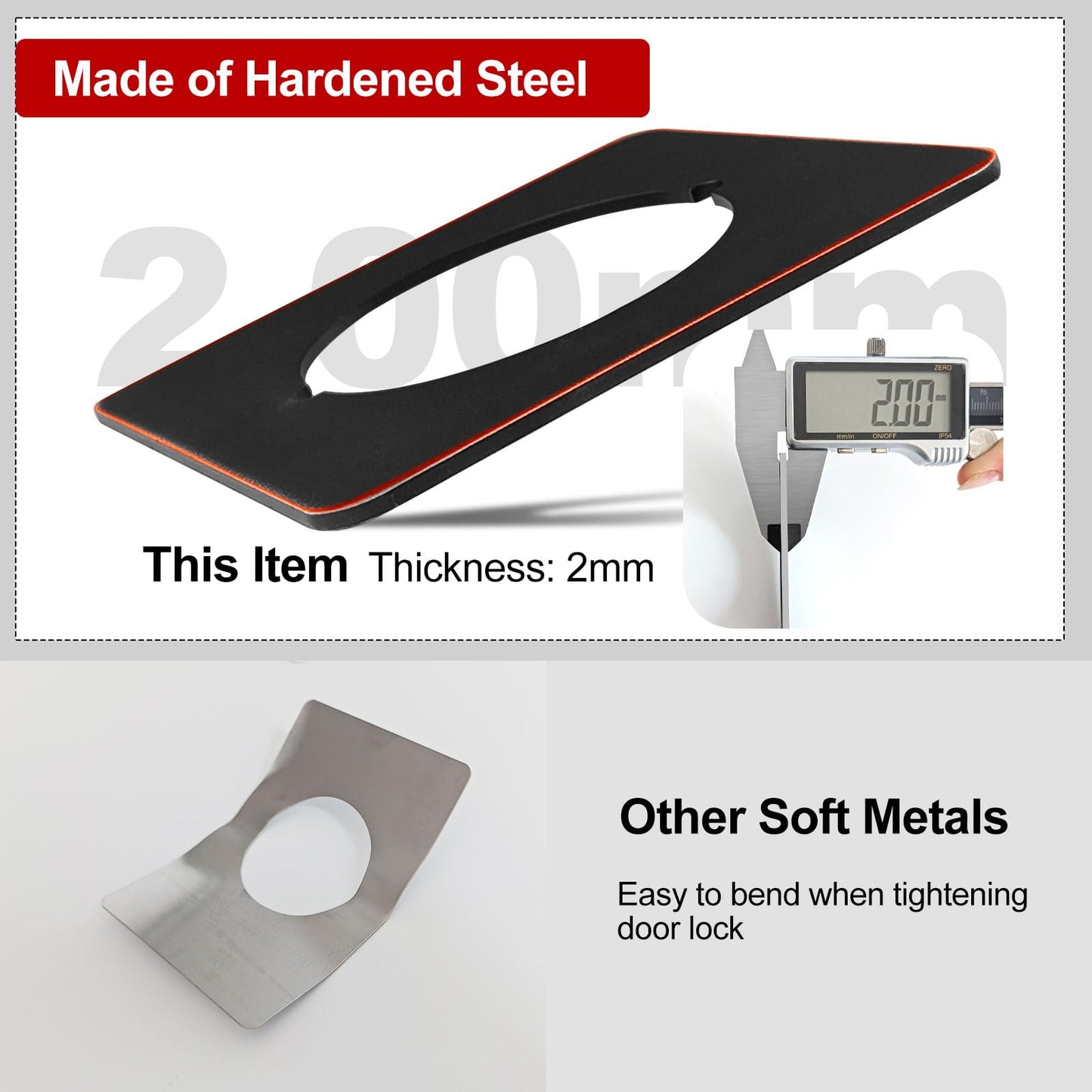 MOSECYOU Door Knob Plates Square Version, Oil Rubbed Bronze, Door Lock Spacer Shim Backplate Reinforcement Plate, Scar Plates for Door Knob/Deadbolt(2pcs)