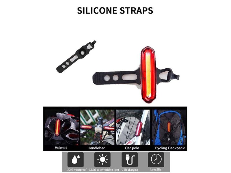 USB Rechargeable Bicycle Led Light Rear,Safety Cycling 3colors Super Bright Taillights Lightweight,IPX6 Waterproof Long Run-time,Shock-Resistant 1-Pack