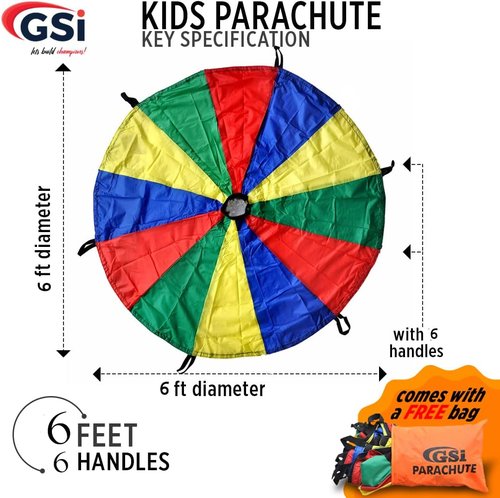 GSi Parachute - Durable 12ft & 6ft Parachute Set for Outdoor Fun and Activities