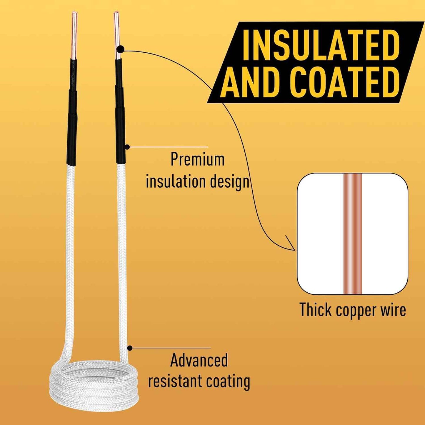 Induction Heater Coil Kit - 10PCS Flexible Coils for Bolt Removal & Long Lifespan