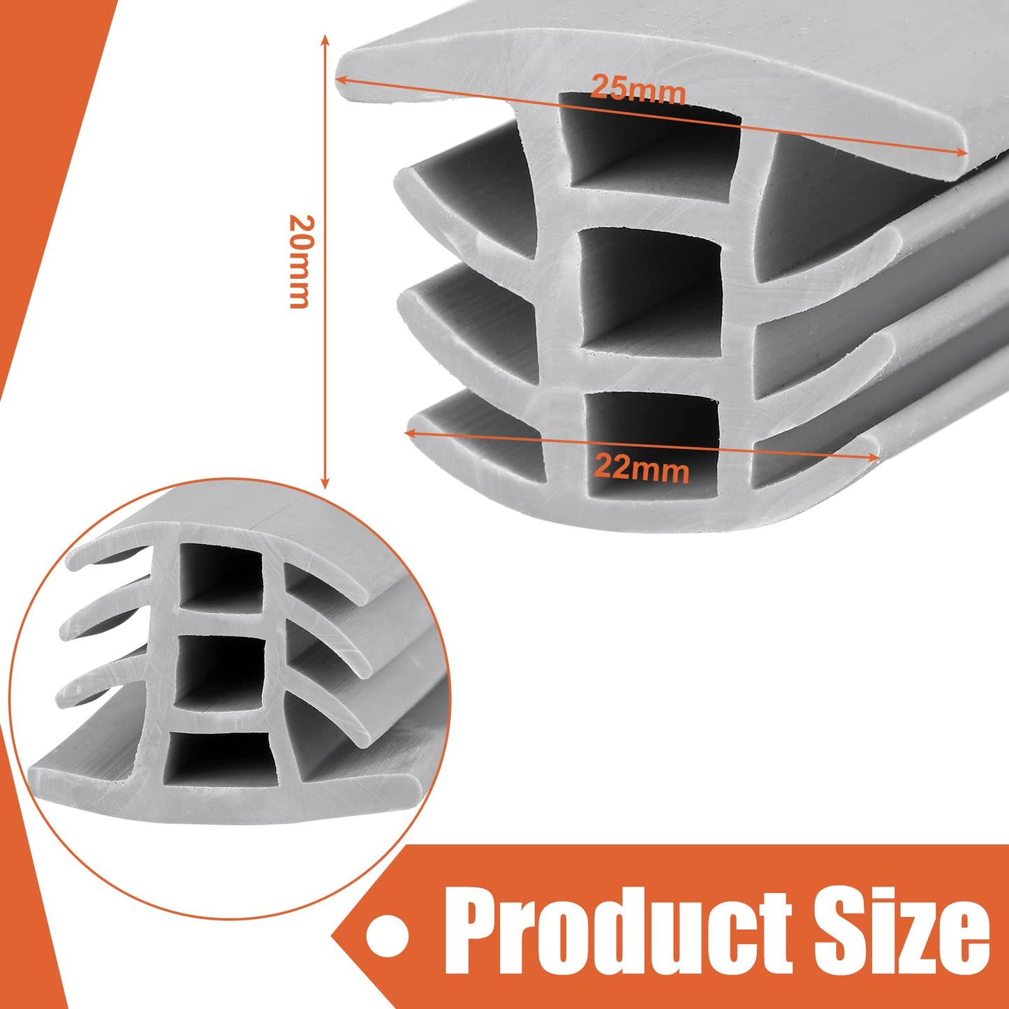 Kingdder Concrete Expansion Joint Filler Driveway Crack Filler Flexible EPDM Rubber Strip for Concrete Crack Repair Replacement Weather Aging Resistance Expansion Joint(3/4'' Wide, 40 ft Long)