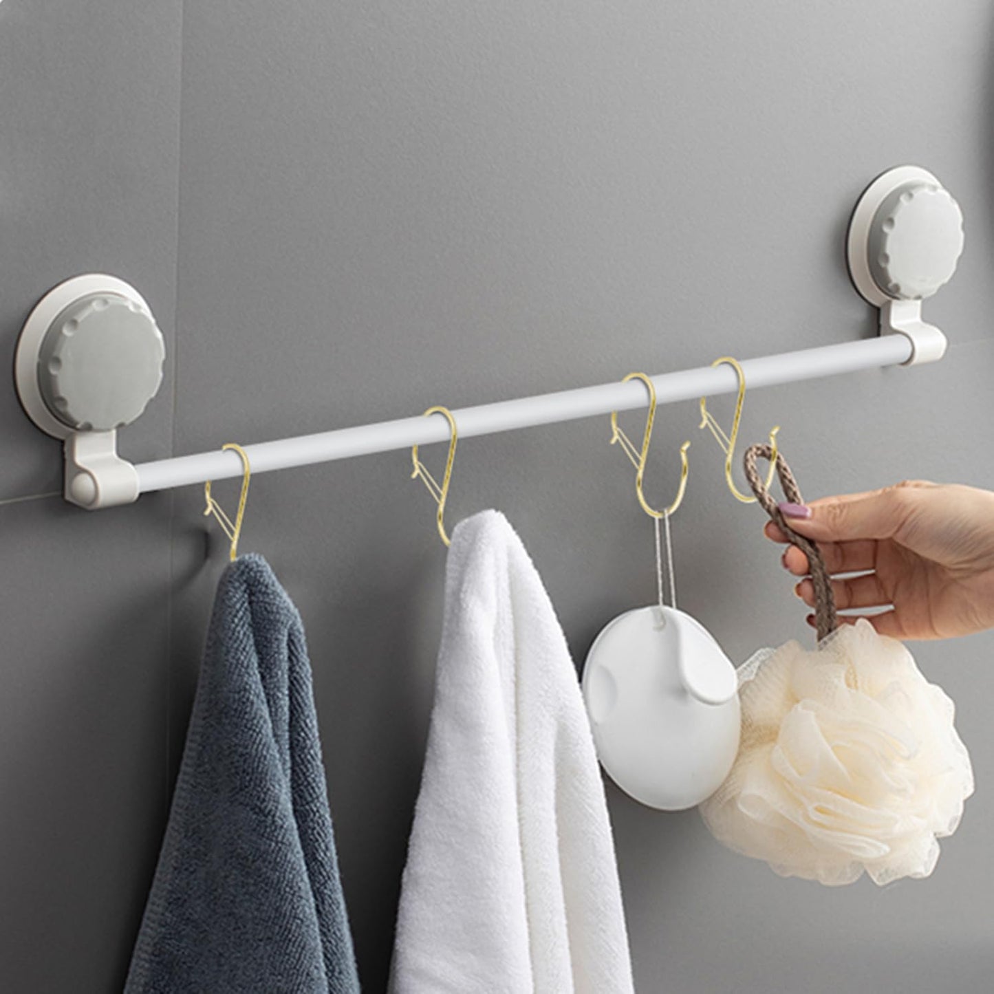 Heavy Duty Large S Hooks, 4.96 inch Large S Hooks, Set for Hanging Plants, Kitchen Cabinet Handles,s Hooks Buckle Side is Suitable for mostrods,Less Than 1.2inch in diamete mostrods (Gold-4pcs)