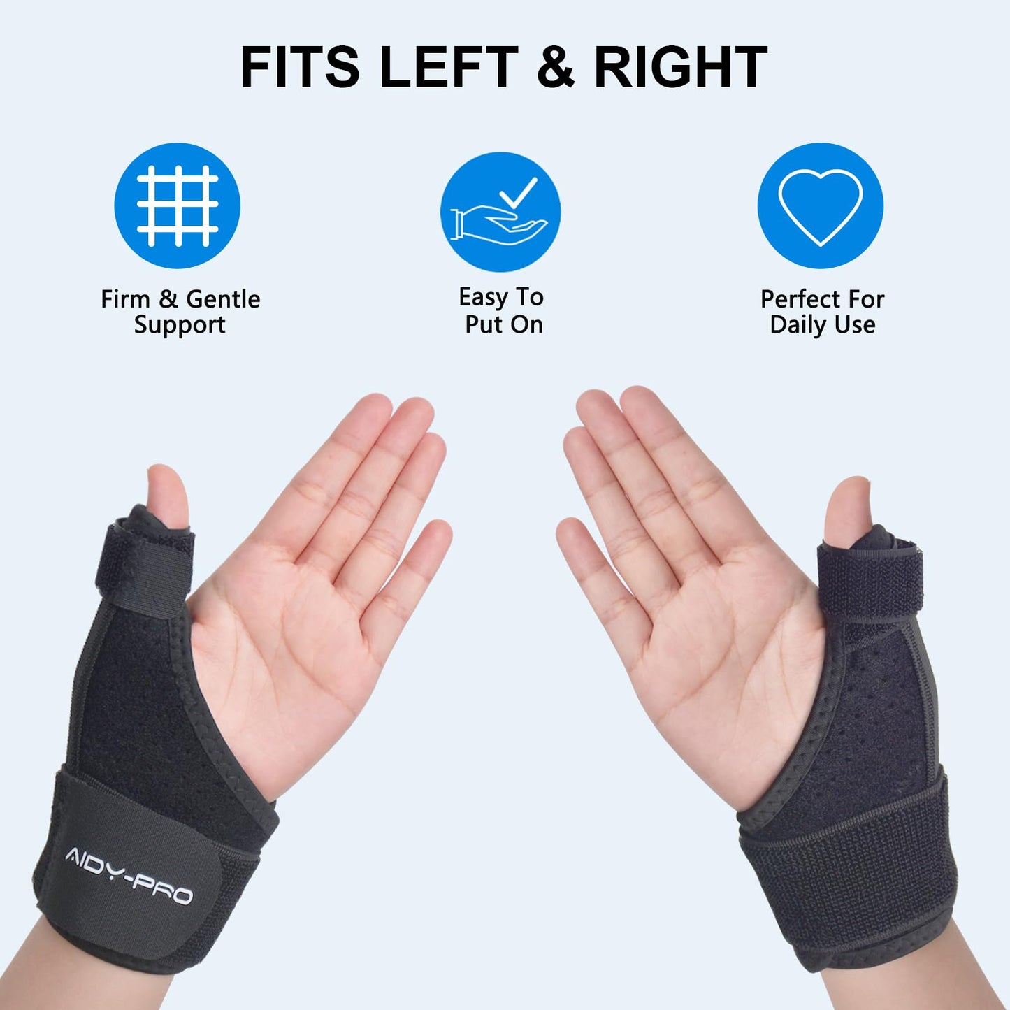 AIDY-PRO Trigger Thumb Brace Right Hand or Left Hand for Arthritis Pain and Support, Wrist Brace Thumb Spica Splint Stabilizer for De Quervain’s Tendonitis, Arthritis, Cmc, Pain Relief S/M