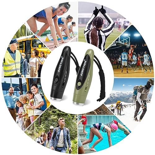 Electric Sports & Emergency Whistle 2 Pack with Lanyard, 3 Tones Loud 120dB