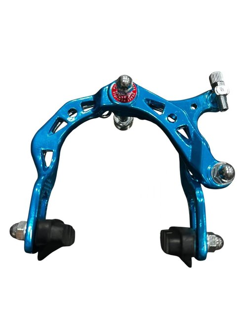 1 Pair C-Brake Brake Arm Set – Front & Rear Side Pull Rim Brakes with 50mm Pads, 110mm Arm – Electroplated Aluminum Alloy (Electroplated Blue)