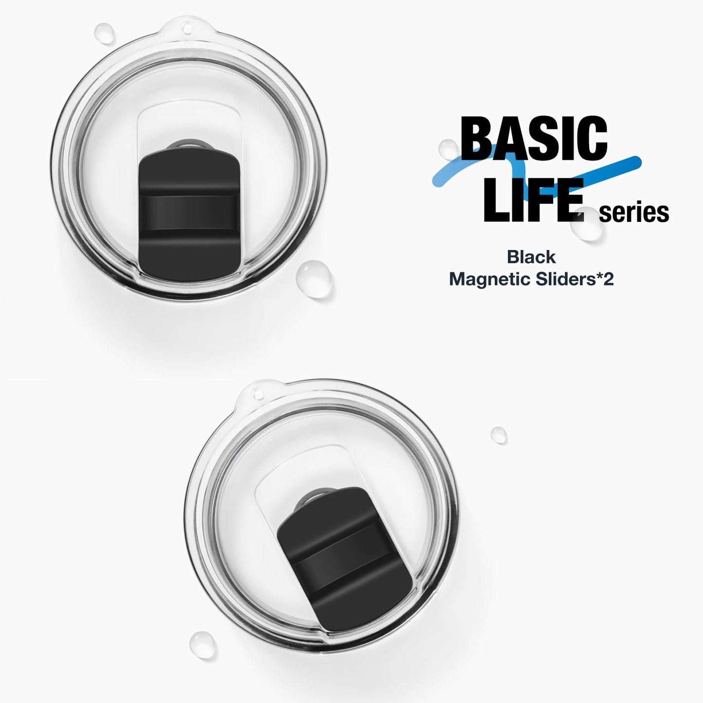 20 oz 591ml Tumbler Lids for YETI,Magnetic Tumbler Lid Replacement for YETI,BPA Free 2 Pack Black Tumbler Lids