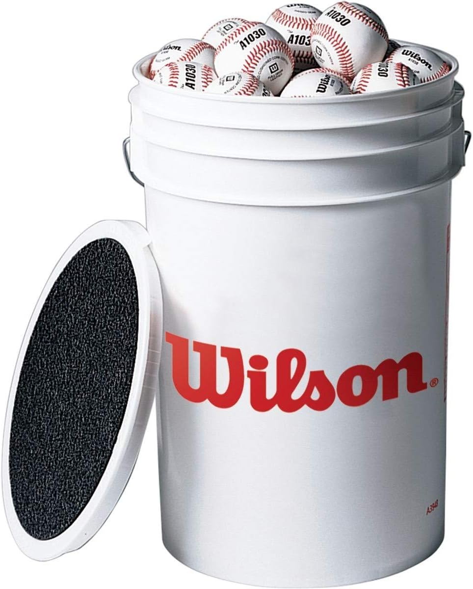 WILSON A1030 Champion Series Baseballs - Durable Practice Balls in Bucket | 3 Dozen