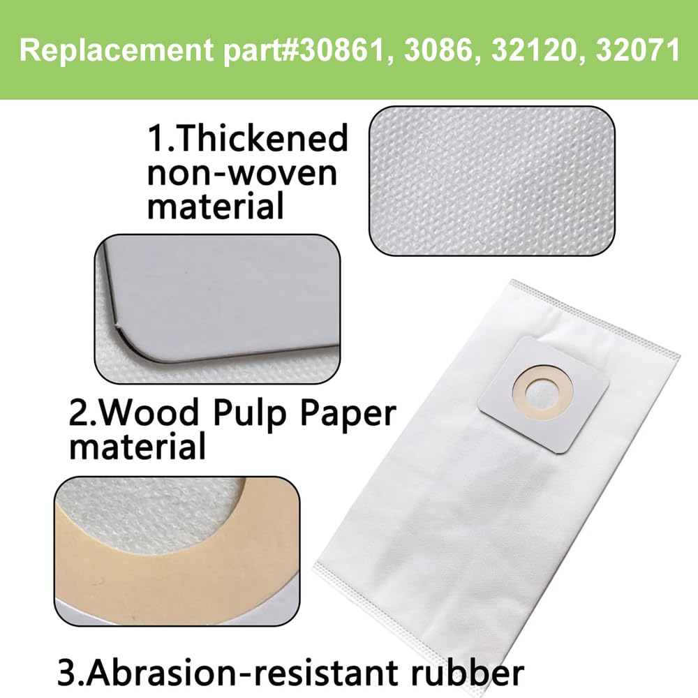 Erohaw Compatible with Bissell Style 7 Vacuum Bags Replacement for PowerForce 1739 1398 71Y7 3522R, PowerGlide 35452, CleanView 20191 20193, Replace 30861, 32120-6pcs