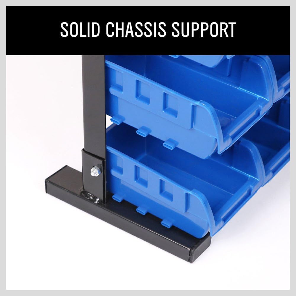 Heavy Duty Garage Organization Rack - 64-Inch Tool Storage with 600LB Capacity, 4 Rails & 9 Adjustable Hooks