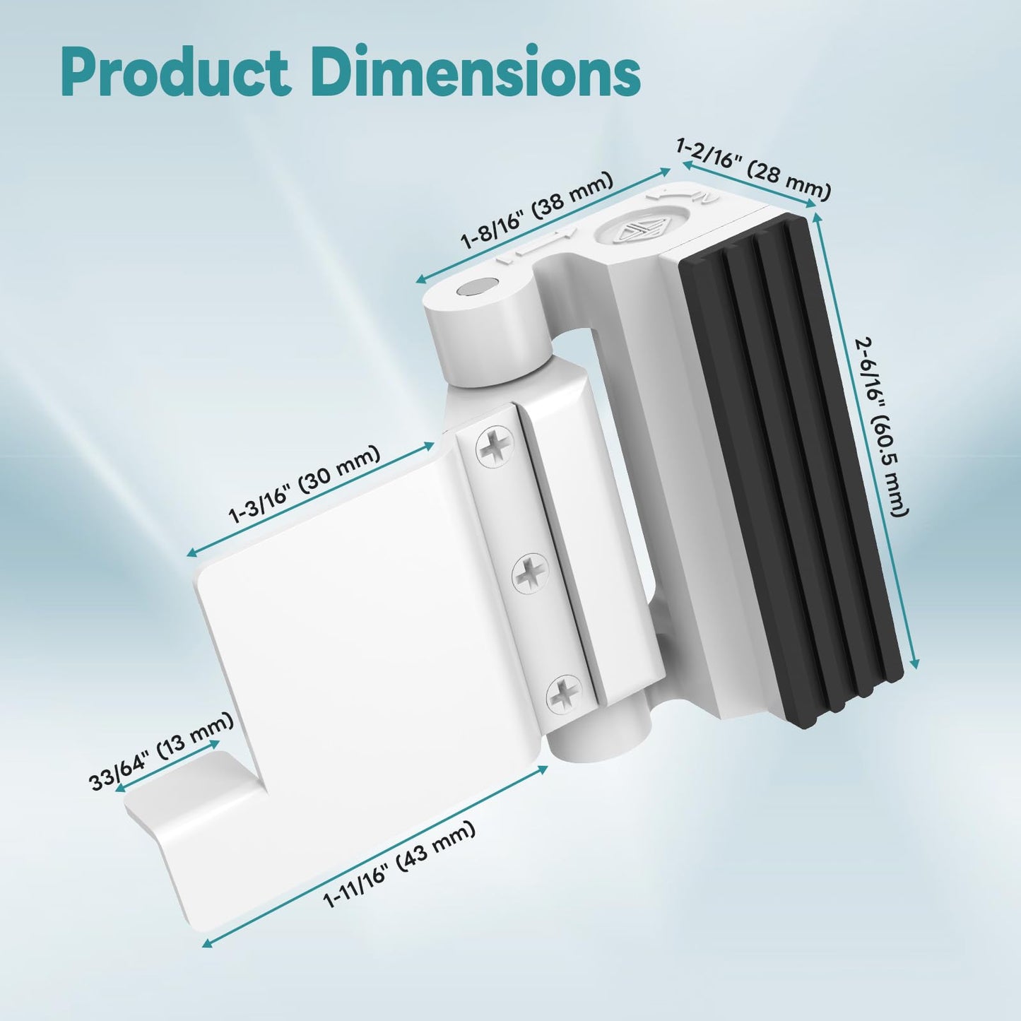 StickNGo Upgraded Portable Security Door Reinforcement Lock - No Drilling Flip Lock Latch Prevents Unauthorized Entry Fits Inward-Opening Doors, Apartment, Hotel, Travel (White-1 Pc)