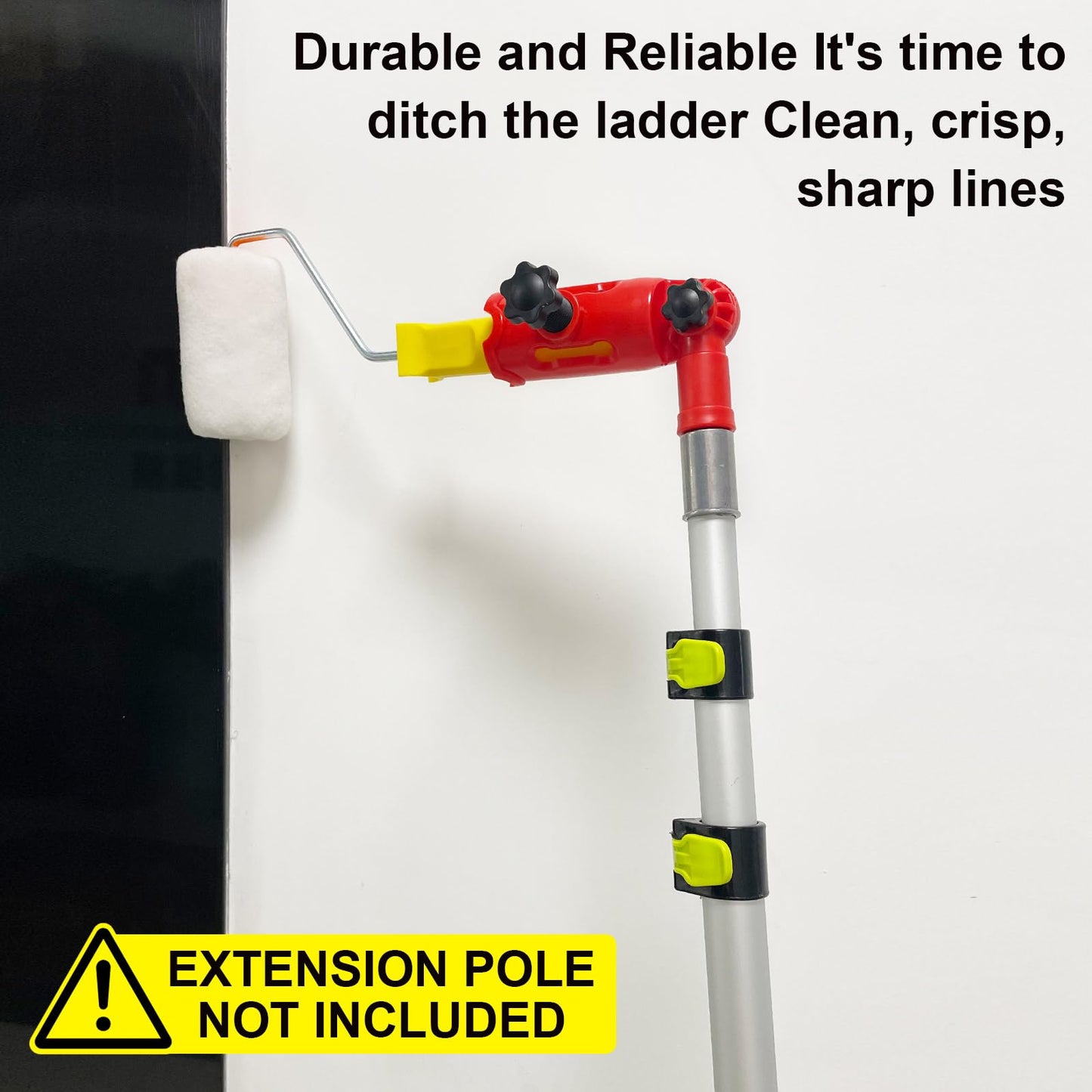 WYXDSDEV Multi-Angle Paint Brush Extender Red, Paint Edger Tool for High Ceilings, Extension Pole Attachment Holder for Paint Brush,Roller, Scraper, Rotating Head, Paint Pole Extension Device