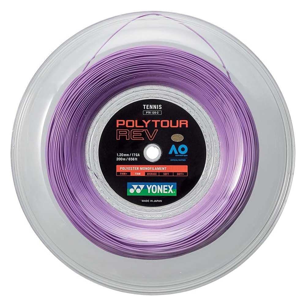 YONEX Polytour Rev Tennis String Purple; 1.20 mm / 16 GA; 200 m / 656 ft