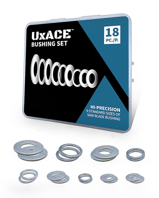 UXACE Saw Blade Bushing Set, Adapter Ring Kit, Arbor Spacer Combination, Reduction Ring Bundle, 9 General Sizes for Circular Saw Blade, Diamond Blade on Circular Saw, Angle Grinder, 18 Pack