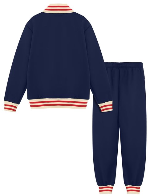 BPXOEO Boys' Tracksuits Set Long Sleeve Full Zip Active Jackets & Jogger Pants Suits 2 Piece Kids Sweatsuit Outfits for 7-8 Years Navy