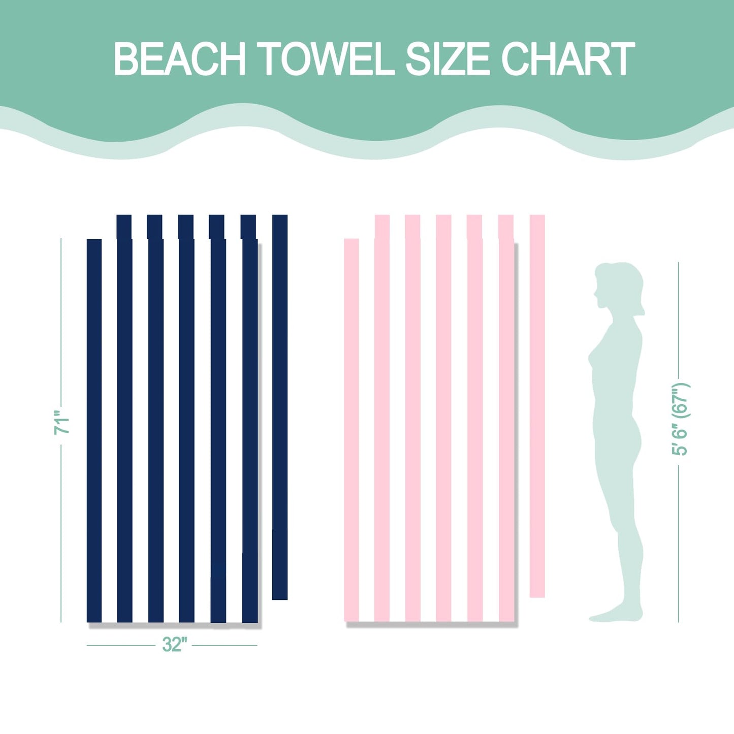Eunzel 2 Pack Microfiber Beach Towel, Quick Dry Travel Towel Large Sand Free Towel for Beach, Camping, Swim Pool, Gym, Sports& Yoga 71"x32", Stripe Navy & Pink