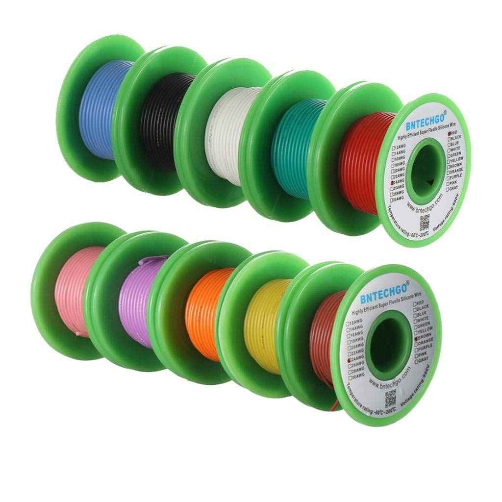 16 AWG Silicone Wire Kit - 10 Colors, 25 ft Each, Flexible Tinned Copper