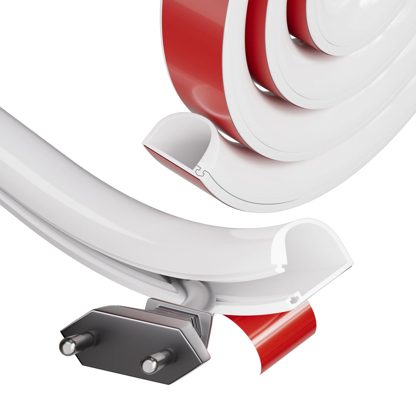 Silicone Cord Hider Wall for 1 Cable,Side-Opening Cord Covers for Wire on Wall,Self-Adhesive Cable Hider Raceway,Small TV Wire Hider, Flexible MINI TV Cord Hider for Wall Mounted TV(39''-White)