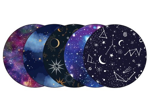 Glucomart Freestyle Waterproof Sensor Covers for Libre 3 & Libre 2 Sensor Stickers 5 Pack, Galaxy Adhesive Patches Long-Lasting for 14 Days Latex-Free and Hypoallergenic