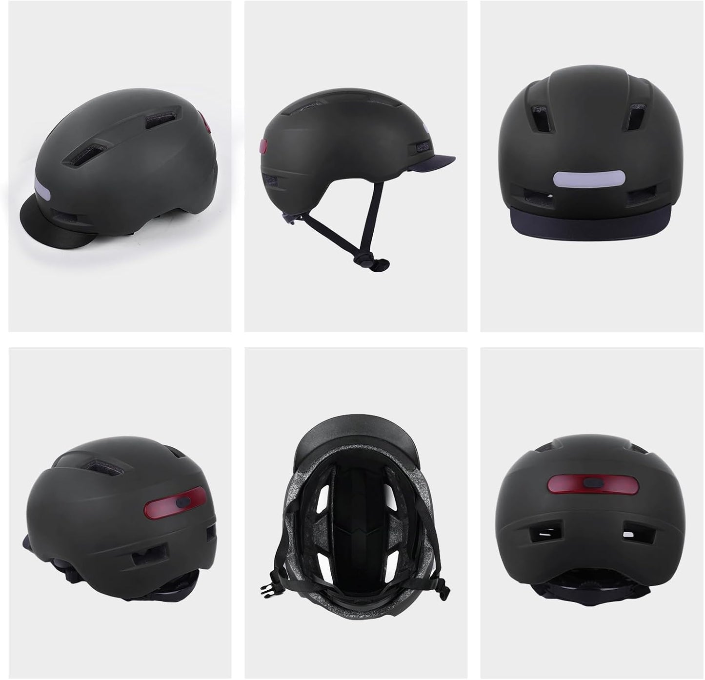 Shinmax Bike Helmet - Adult Cycling Helmet with USB Rechargeable LED Lights for Men & Women
