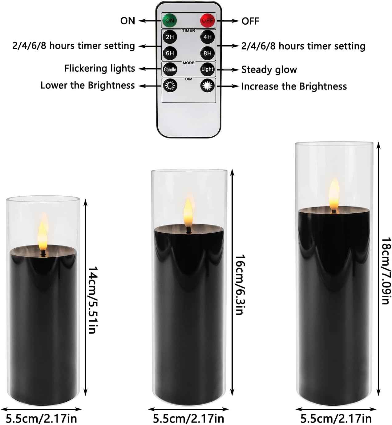 24-Pack Remote Control LED Flameless Candles - 3D Flame Timer Candles for Home, Weddings & Holidays