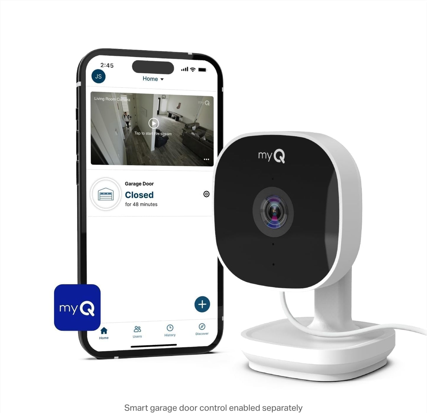 myQ Smart Outdoor Wired Camera by Chamberlain – Home Security with HD Video