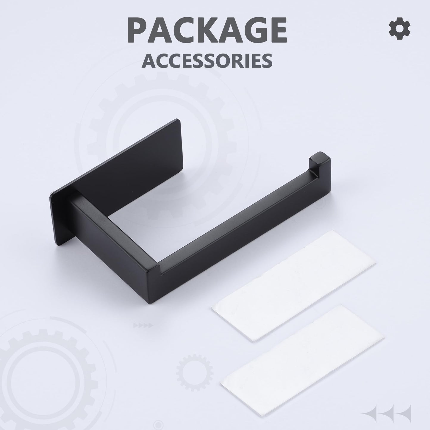 LANC Self-Adhesive Toilet Paper Holder, Matte Black Toilet Tissue Holder Wall Mounted for Bathroom Kitchen Stick On Paper Roll Holder with No Drilling Rustproof Stainless Steel, A8307MB