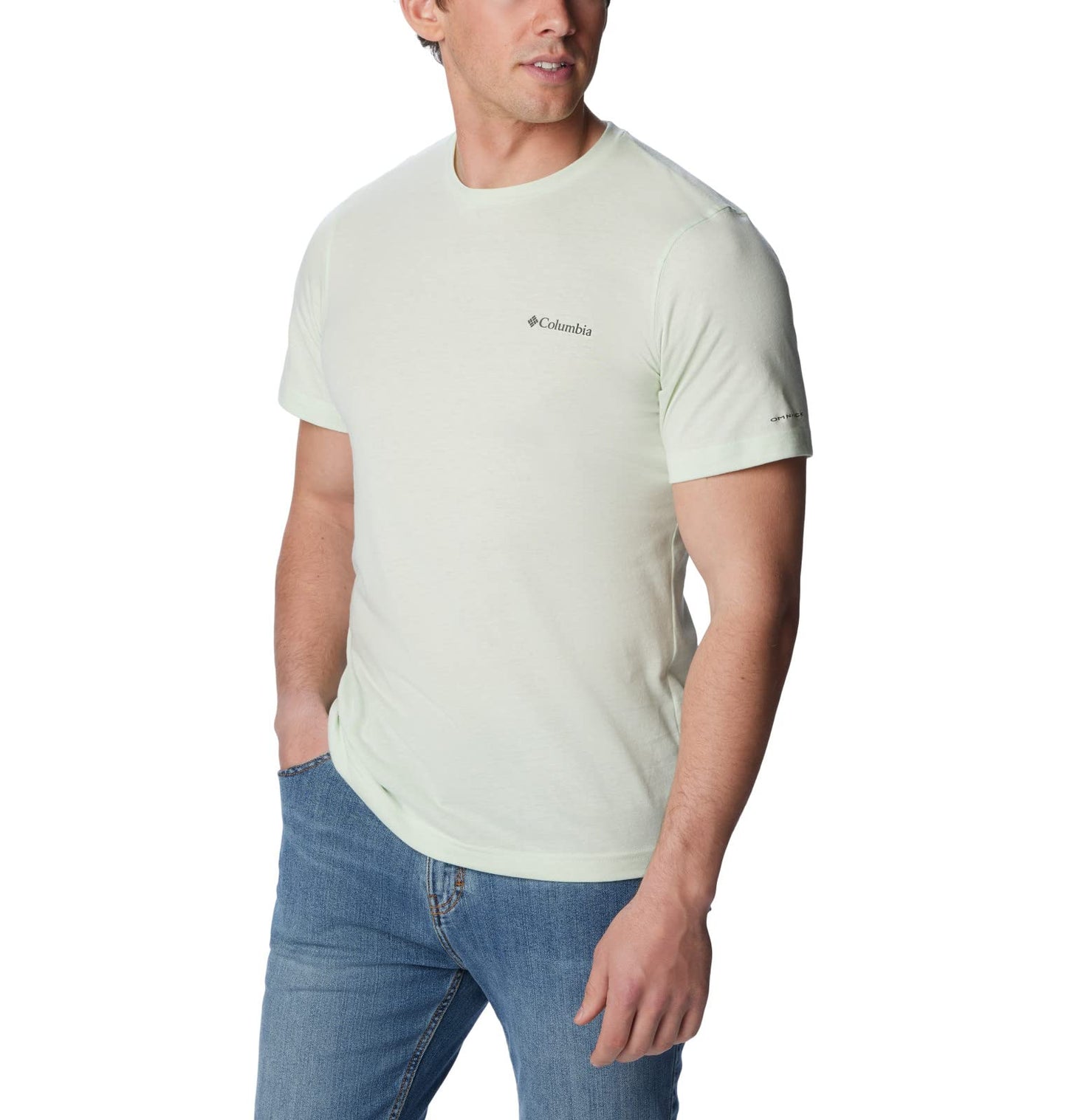 Columbia Men's Thistletown Hills Short Sleeve, Ice Green Heather, Small