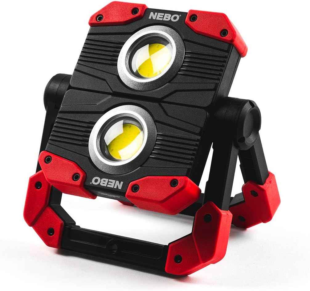 NEBO OMNI 3K Rechargeable Work Light - 3000 Lumens, 6 Modes, Magnetic Handles, Power Bank & USB-C Cable