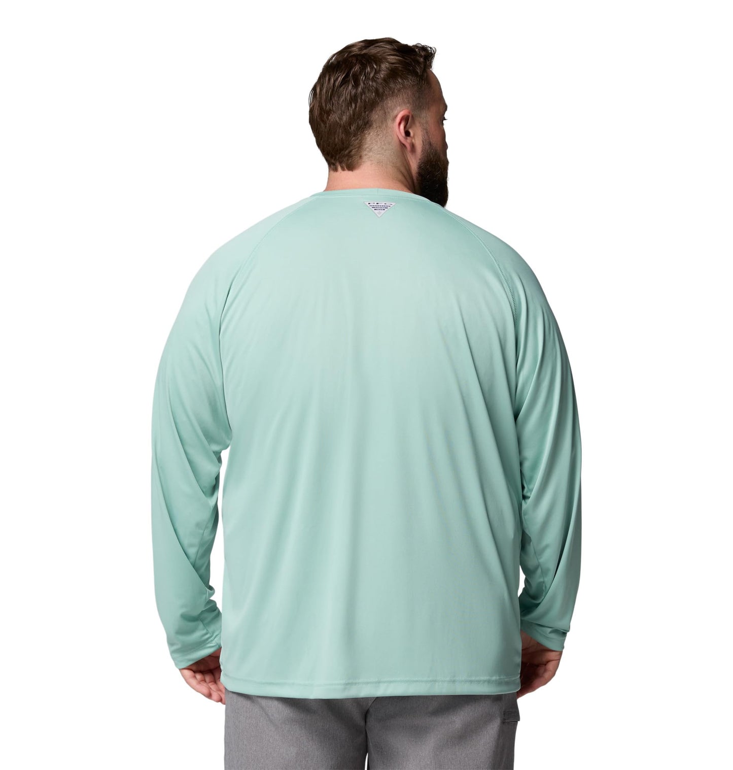 Columbia Men's PFG Terminal Tackle Long Sleeve Fishing Shirt, Misty Jade/Shark Logo, XX-Large