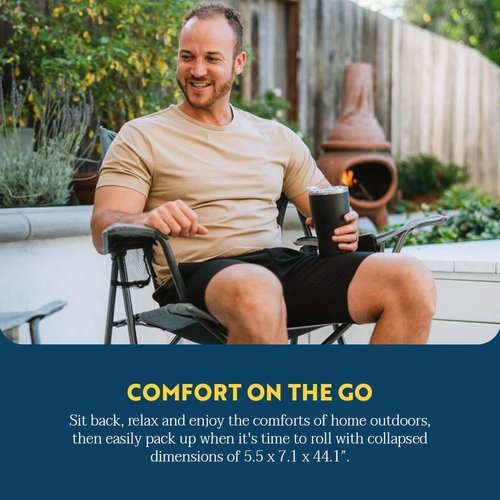 GCI Outdoor Comfort Pro Chair - Durable & Lightweight Design | Heathered Pewter Gray