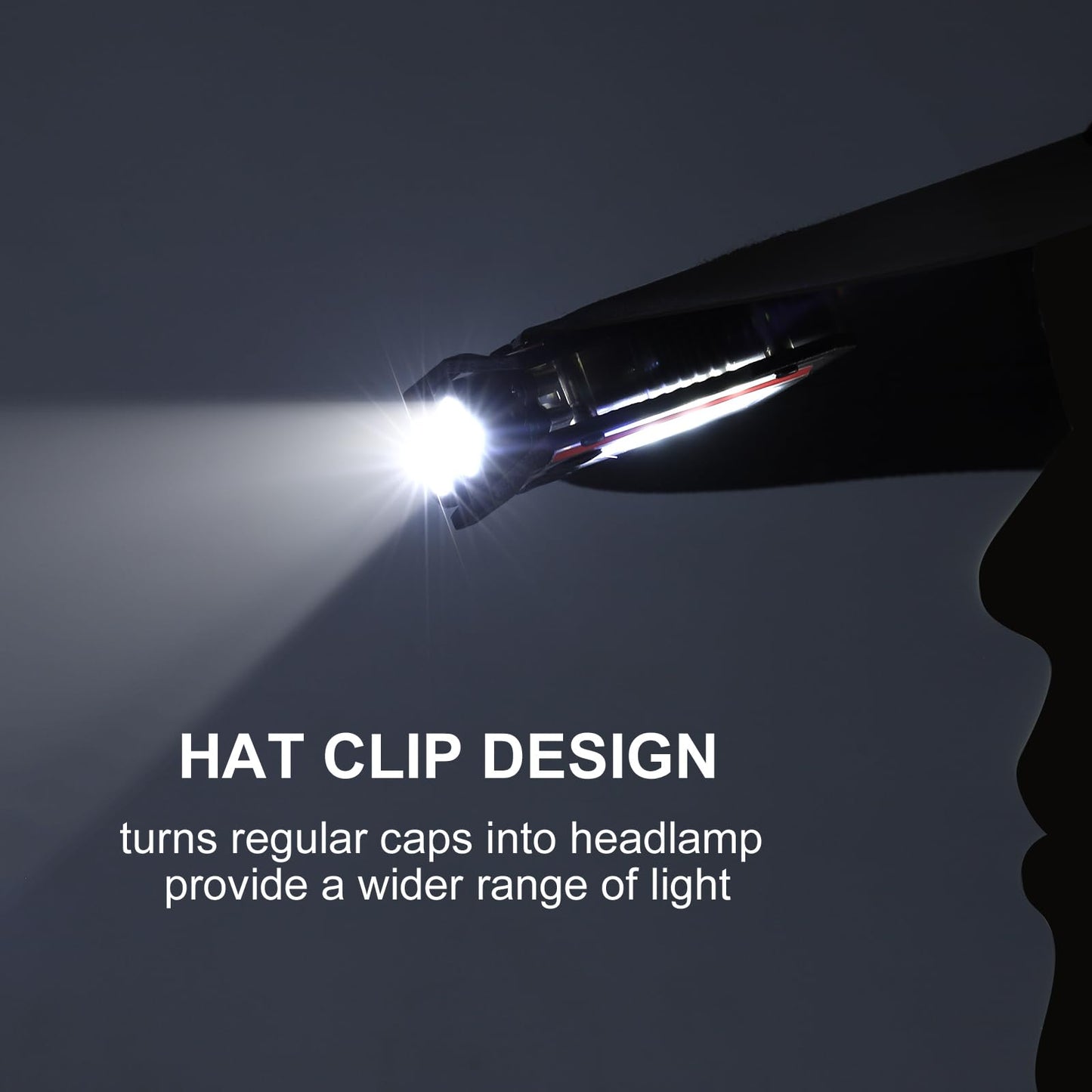 SUNPRO Mini Keychain Flashlight with Clip, 8 Modes Pocket Flash Light, Red Blue COB Side Light, Type-C Rechargeable for Hiking, Camping, Emergency (1, Black)