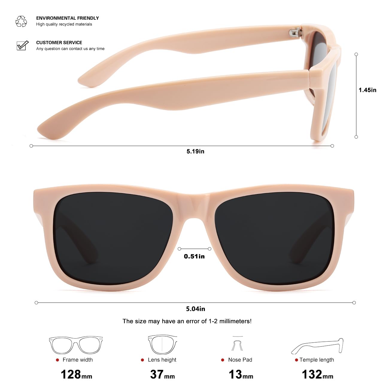 SEKKAF Kids Polarized Sunglasses Age 3-12 Toddler Shades for Boys Girls,Durable Sun Glasses with UV Protection