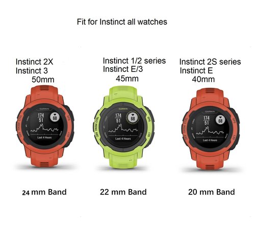 LuxuryJOY Sport Mesh Strap compatible with Garmin Instinct 2S/E 40mm Replacement Bands Quick Release Wristband - 13#, Medium