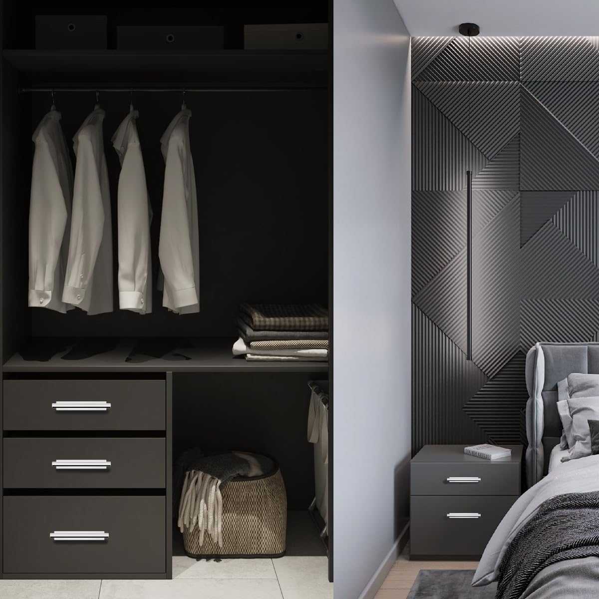 kwa heri 8 Pack Self-Stick Push Pull Helper White Hidden Cabinet Handle ABS Plastic Door Window Wardrobe Handle Instant Cabinet Drawer Furniture Handles (8, White)