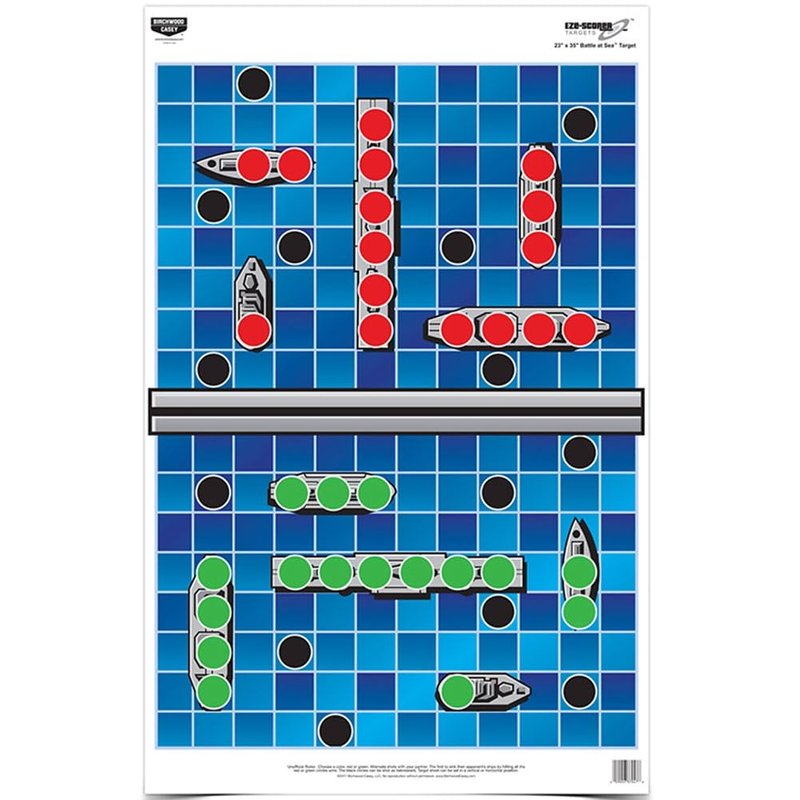 Birchwood Casey 23" x 35" Eze-Scorer Highly Visible Game Shoot-Up Brilliant White Paper Target, Battle at Sea (100 Targets)