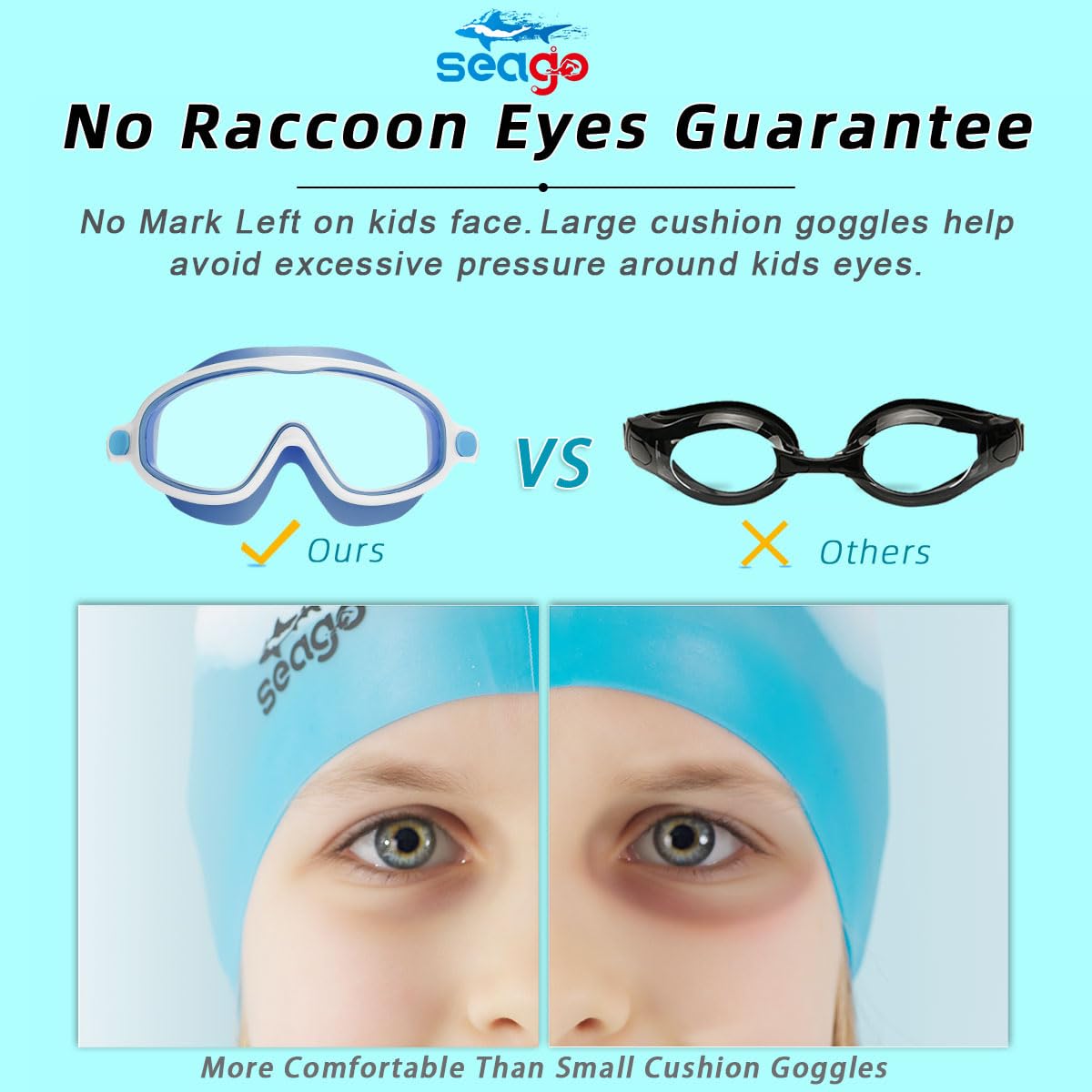 Kids Goggles for Swimming 2 Pack No Leaking Anti-Fog Outer Eye Fit with Wide View UV Protection Crystal Clear Watertight Swim Goggles with nose cover Suitable for Children Youth Boys Girls Age 3 to 14